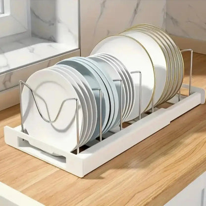 Expandable Kitchen Pot Pan Organizer under Cabinet with 7 Adjustable Dividers