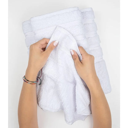 Soft and luxurious bathroom towels, 100% Turkish cotton, four-piece set, suitable for kitchen and bathroom, white.
