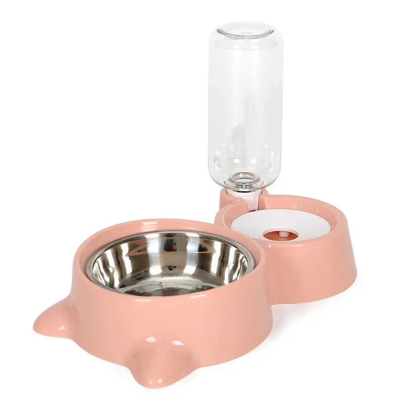 Cat Automatic Water Dispenser Plastic Water Bottle Cat And Dog Bowl Feeding And Drinking Pet Feeding Bowl