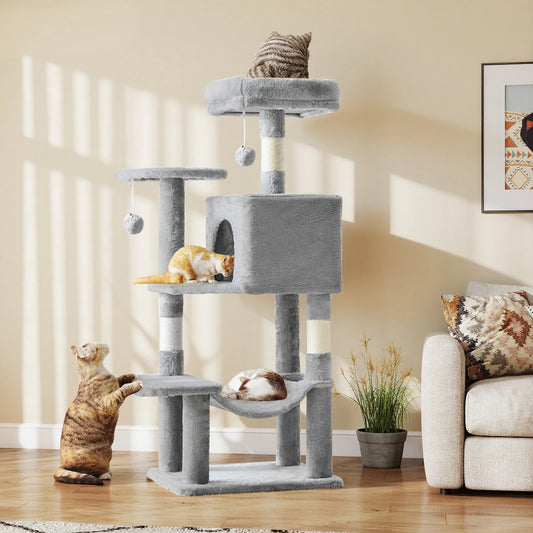 l Multi-Cat Climbing Tower for Pet Furniture Natural Sisal Scratching Posts Stable Pet House