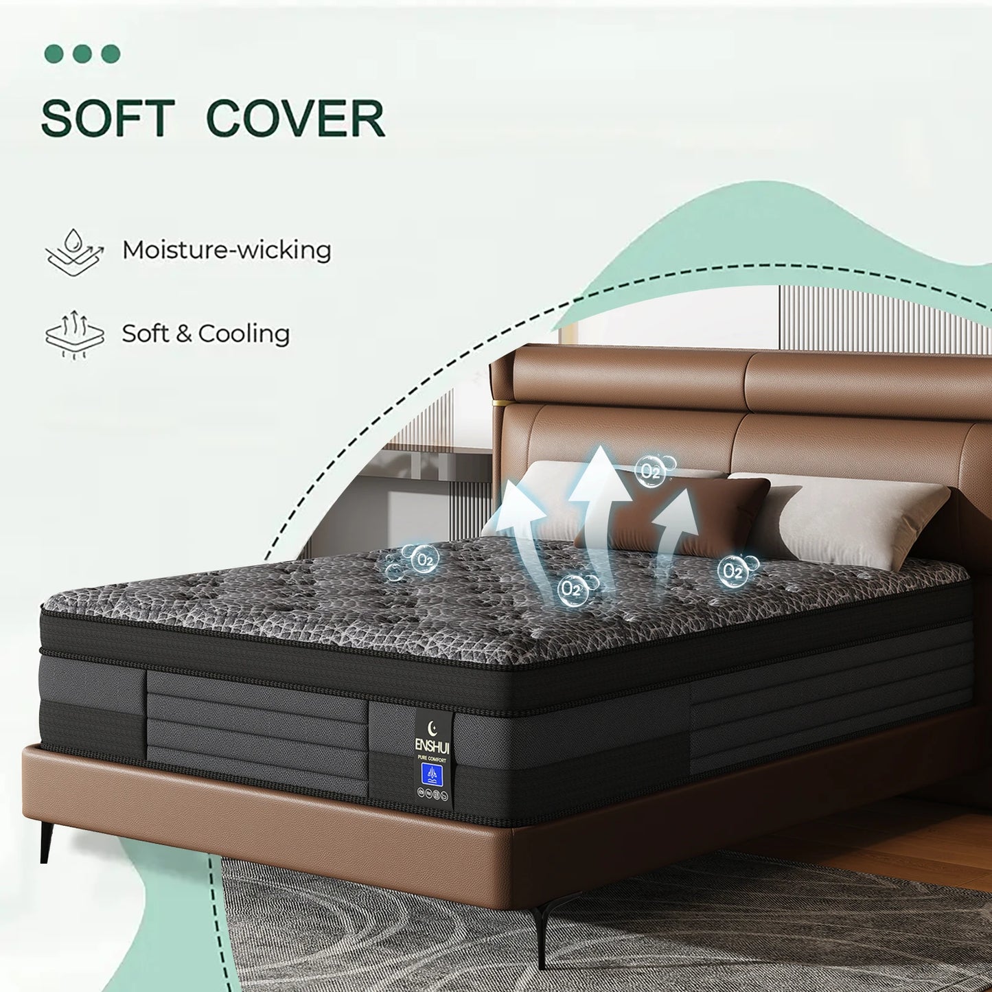 12"Twin Full Queen King Hybrid Mattress For Back Pain Relief Feel, Breathable