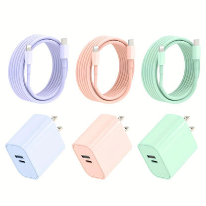 40W Quick Dual Port Charger For IPhone Charger With 6FT Lightning Cord Compatible For IPhone 14 13 12 11 Pro Max