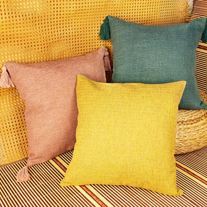 Boho Cotton Linen Pillow Cover 18x18 Decorative Throw Pillow Case