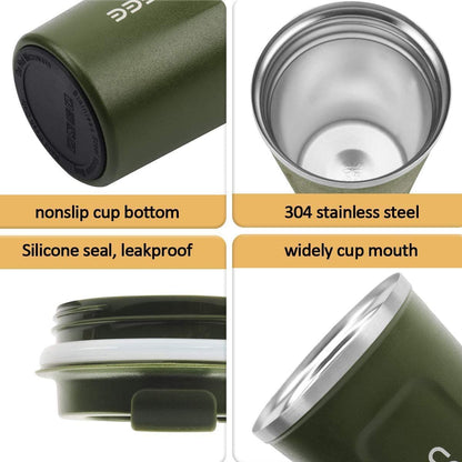 12 oz Stainless Steel Vacuum Insulated Tumbler - Coffee Travel Mug Spill Proof with Lid - T hermos Cup for Keep Hot/Ice Coffee; Tea and Beer