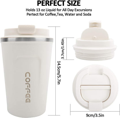 12 oz Stainless Steel Vacuum Insulated Tumbler - Coffee Travel Mug Spill Proof with Lid - T hermos Cup for Keep Hot/Ice Coffee; Tea and Beer