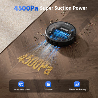 Robot Vacuum Cleaner with Self-Emptying Dustbin and Mopping Function - LDS Laser Technology for Efficient Floor Cleaning