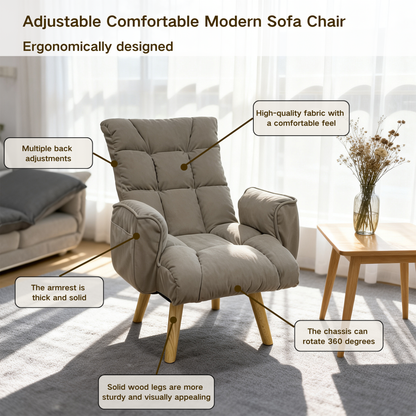 Rotatable Adjustable Back Lazy Sofa Lounge Chair