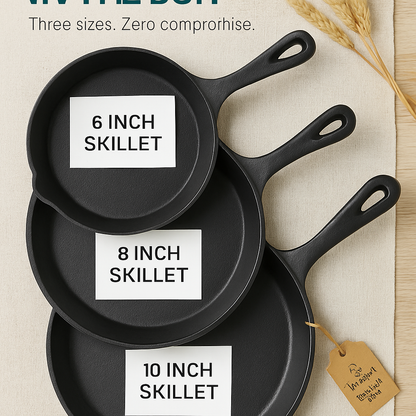 Cast Iron Skillet Set for Everyday Cooking