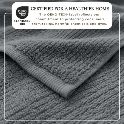 Turkish Cotton Ribbed 6-Piece Bath Towel Set - Georgiana Collection