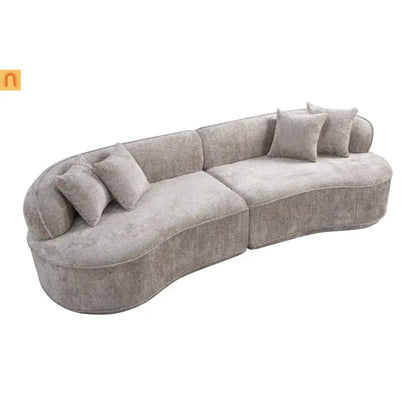 Sectional Sofa Modern L Shape Camel Upholstered Sleeper 114in Long Living Room