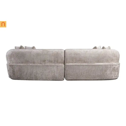 Sectional Sofa Modern L Shape Camel Upholstered Sleeper 114in Long Living Room